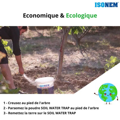 ISONEM by ALFAS 1 kg ISONEM® SOIL WATER TRAP - Economie d'arrosage - Récupérateur - Absorbeur et diffuseur d'eau - Réservoir d'eau naturelle