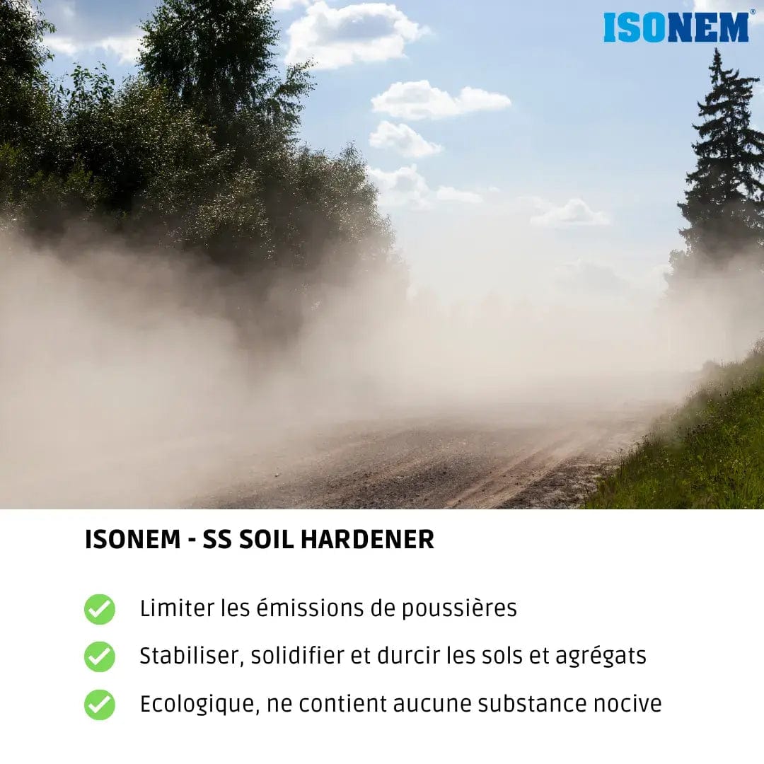 ISONEM by ALFAS 10 L ISONEM® SS SOIL HARDENER - Durcisseur De Sol - Stabilisateur D'agrégat - Limiteur De Poussières