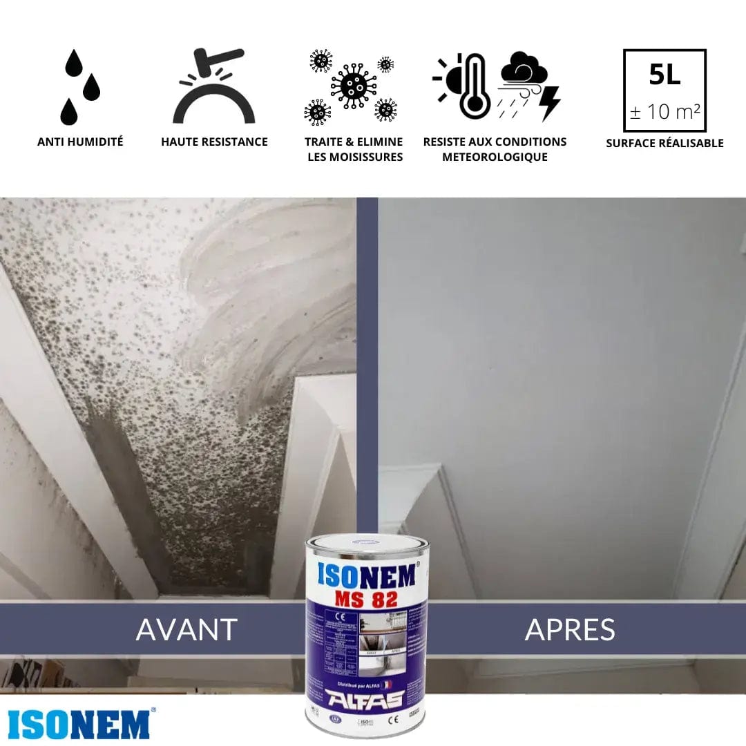 ISONEM by ALFAS Peinture ISONEM® MS 82 - Peinture et Traitement Anti Humidité - Anti Moisissure - Anti Condensation