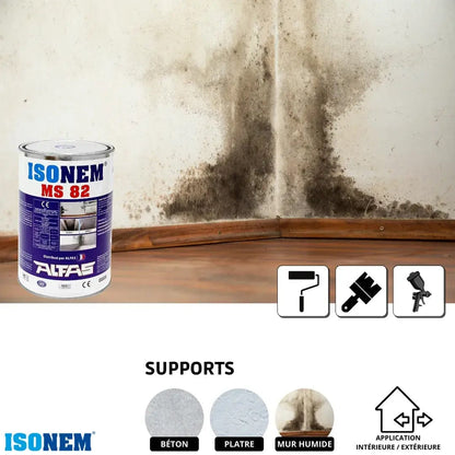 ISONEM by ALFAS Peinture ISONEM® MS 82 - Peinture et Traitement Anti Humidité - Anti Moisissure - Anti Condensation