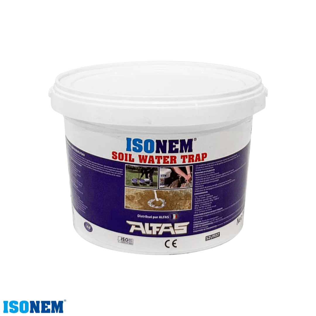 ISONEM by ALFAS 1 kg ISONEM® SOIL WATER TRAP - Economie d'arrosage - Récupérateur - Absorbeur et diffuseur d'eau - Réservoir d'eau naturelle